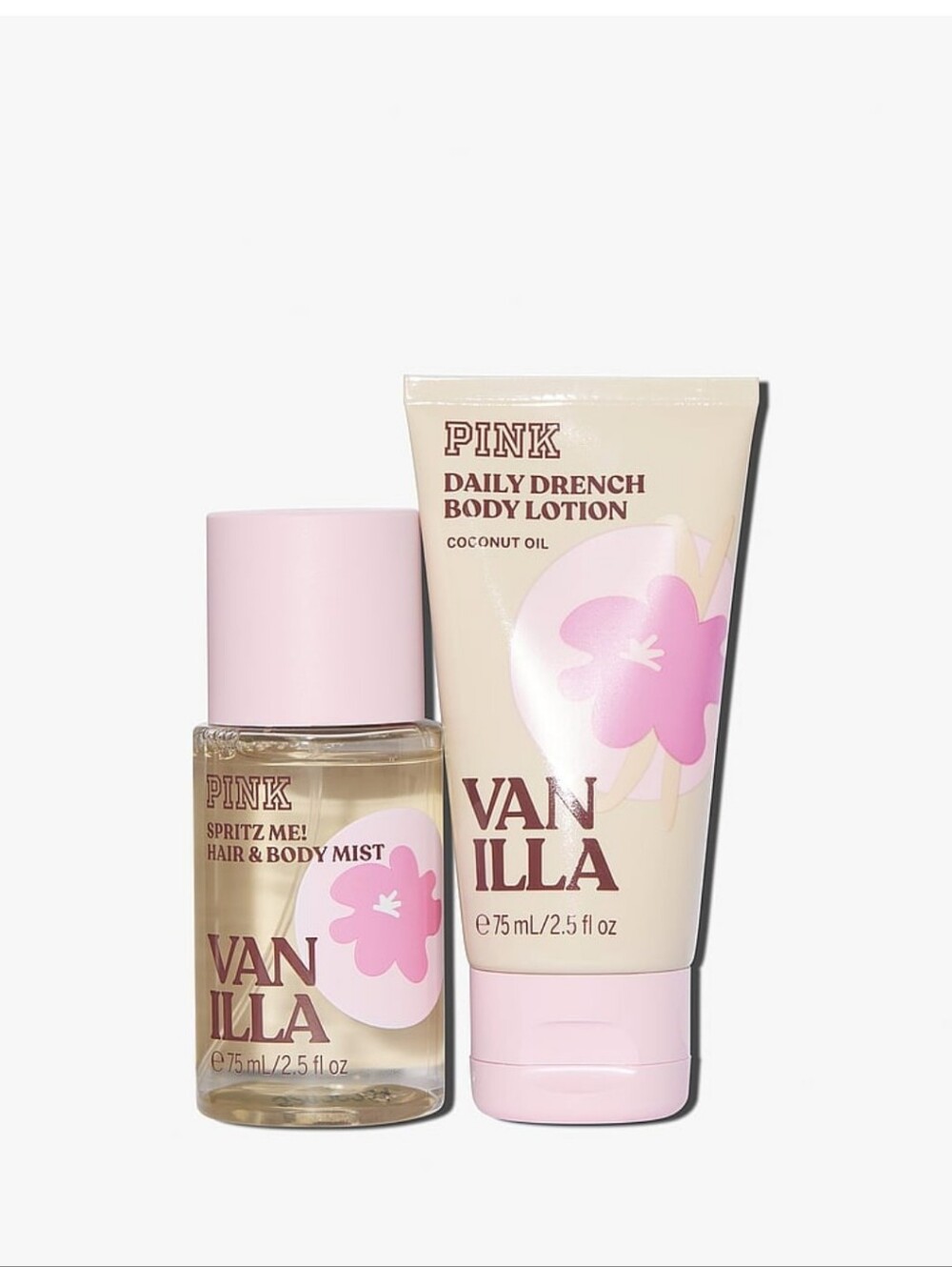 PINK Victoria's Secret Vanilla 2 Piece Body Mist & Lotion Gift Set